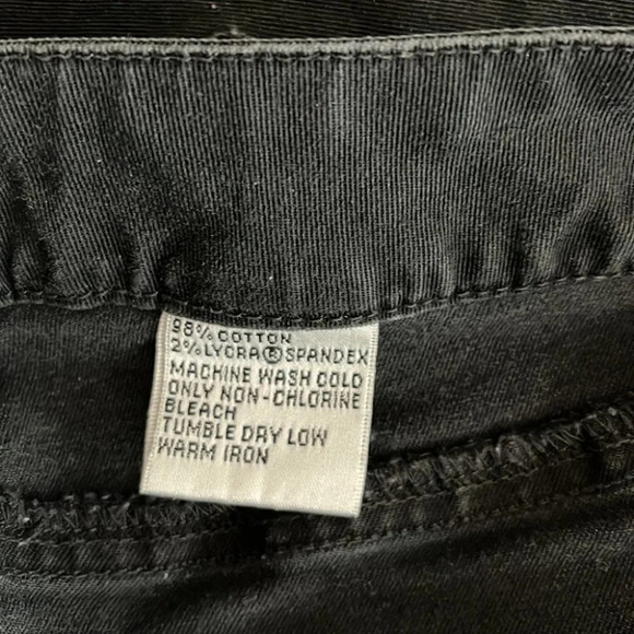 TALBOTS High Waisted Jeans Black Cotton Stretch Loose Fit Cropped Size 10 - Picture 7 of 9